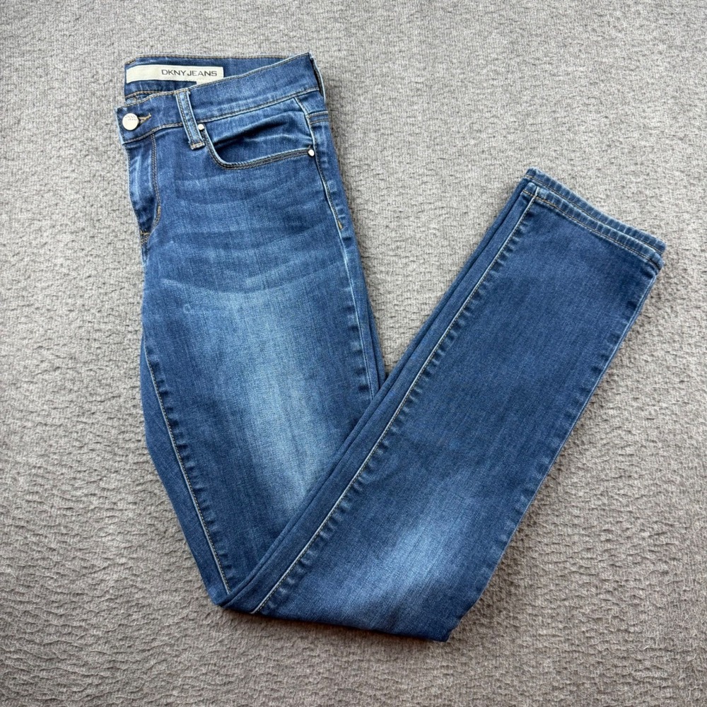 DKNY Jeans Skinny Denim Women's 2X32 Blue Medium Wash Stretch Slim Fit Pants